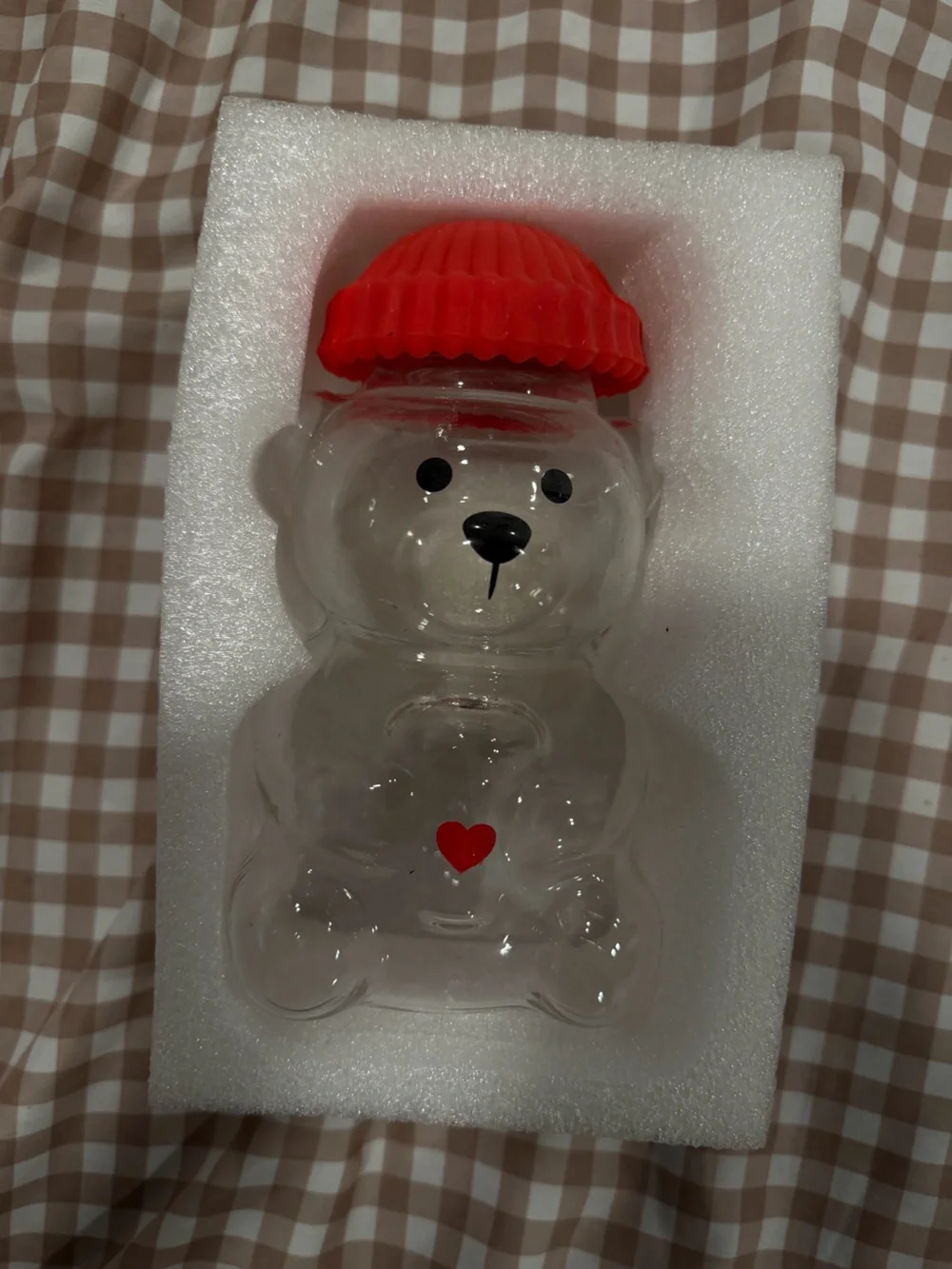 Clear Glass Bear - Honey Dew